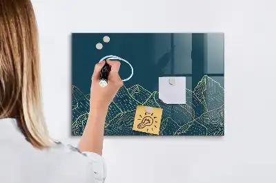 Mágneses felíró tábla hegyek vázlata mintával