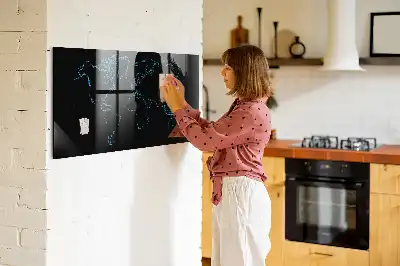 Törölhető mágneses tábla világtérkép körvonalakkal