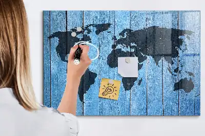Világtérkép mágneses tábla törölhető felülettel