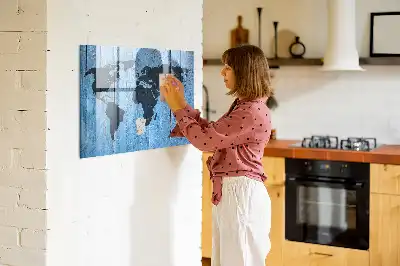 Világtérkép mágneses tábla törölhető felülettel