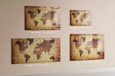 Mágneses felíró tábla régi világtérkép mintával