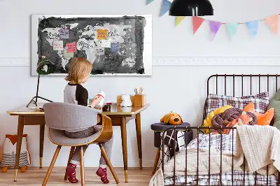 Törölhető mágneses tábla retro világtérkép mintával