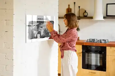 Törölhető mágneses tábla retro világtérkép mintával
