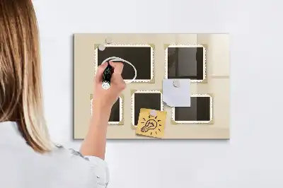 Mágneses felíró tábla retro keretes kivitelben