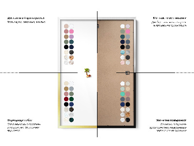 Mágneses tábla fehér kerettel Természetes boho levelek