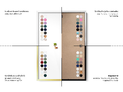 Mágneses tábla fehér kerettel Természetes boho levelek