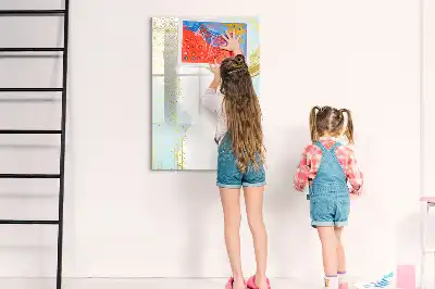 Írható mágneses tábla dekoratív absztrakció mintával
