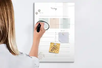 Írható mágneses tervezőtábla napi tervezőhöz