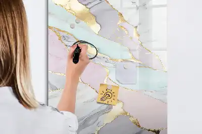 Írható mágneses tábla dekoratív márvány mintás