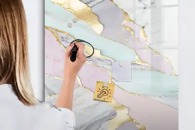 Írható mágneses tábla dekoratív márvány mintás
