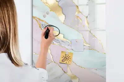 Írható mágneses tábla dekoratív márvány mintás