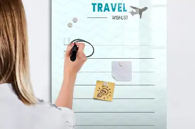 Írható mágneses tábla utazási tervező kivitelben