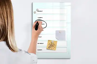Heti tervező törölhető tábla