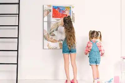 Írható mágneses tábla madártoll mintával