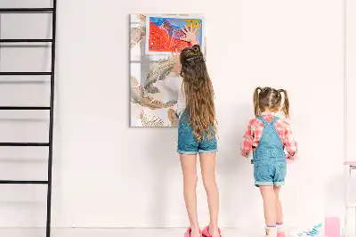 Írható mágneses tábla madártoll mintával