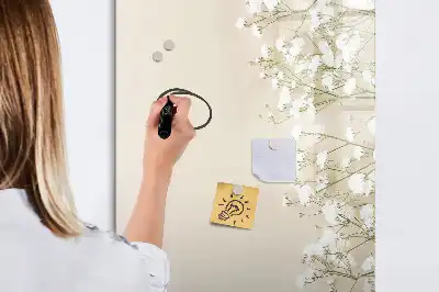 Írható mágneses tábla finom virágok mintával