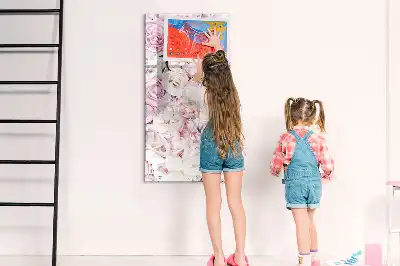 Írható mágneses tábla rózsa mintával