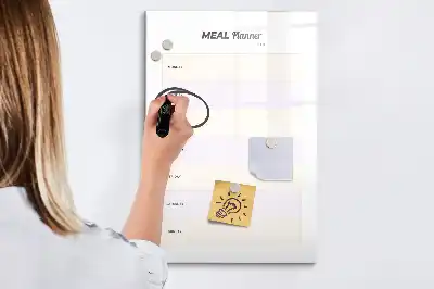 Írható mágneses tábla étkezési tervező kivitelben