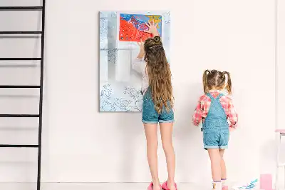 Írható mágneses tábla virág vázlat mintával