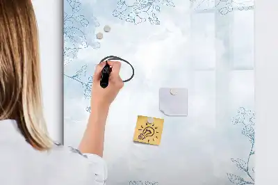 Írható mágneses tábla virág vázlat mintával