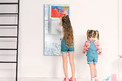 Írható mágneses tábla virág vázlat mintával