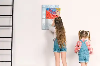 Írható mágneses tábla virág vázlat mintával