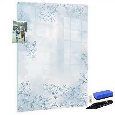 Írható mágneses tábla virág vázlat mintával