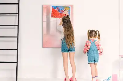 Írható mágneses tábla rózsaszín márvány mintával