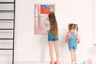 Írható mágneses tábla rózsaszín márvány mintával