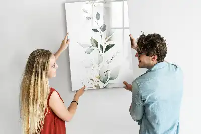Írható mágneses tábla káka levelek mintával