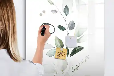 Írható mágneses tábla káka levelek mintával
