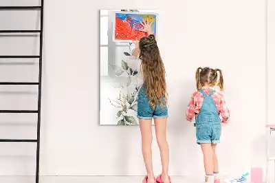 Írható mágneses tábla káka levelek mintával