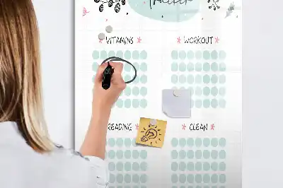 Írható mágneses szokáskövető tábla mágneses kivitelben