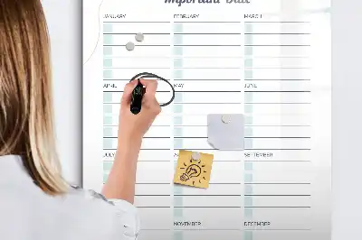 Írható mágneses tábla fontos dátumok mintával