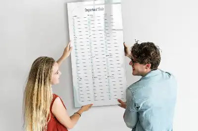 Írható mágneses tábla fontos dátumok mintával