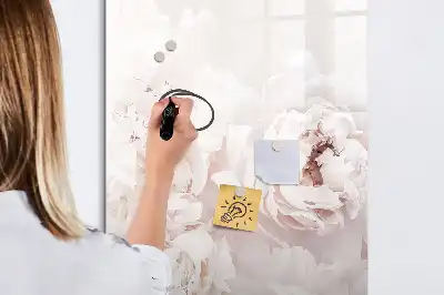 Írható mágneses tábla Pünkösdi rózsák mintával
