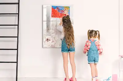 Írható mágneses tábla Pünkösdi rózsák mintával