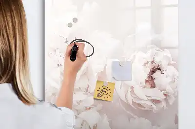 Írható mágneses tábla Pünkösdi rózsák mintával