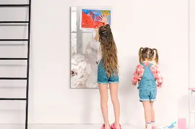 Írható mágneses tábla Pünkösdi rózsák mintával