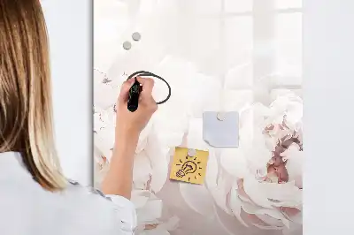 Írható mágneses tábla Pünkösdi rózsák mintával