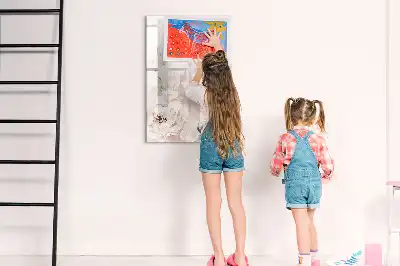 Írható mágneses tábla Pünkösdi rózsák mintával