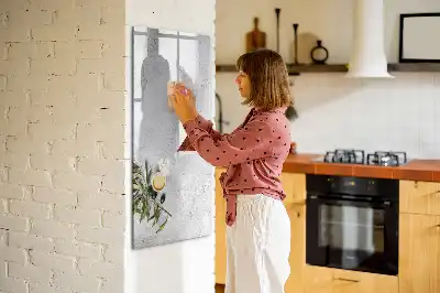 Törölhető tábla beton és olívabogyók mintával