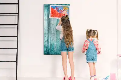 Írható mágneses tábla kék színű fa kerettel