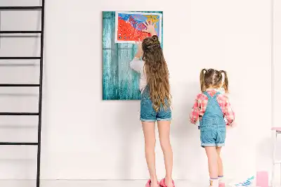 Írható mágneses tábla kék színű fa kerettel