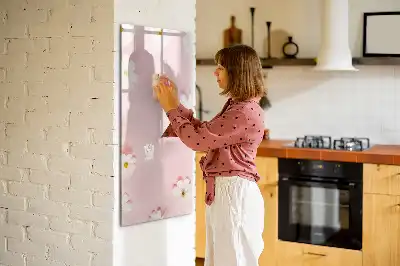 Írható mágneses tábla virágok mintával