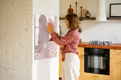 Írható mágneses tábla virágok mintával