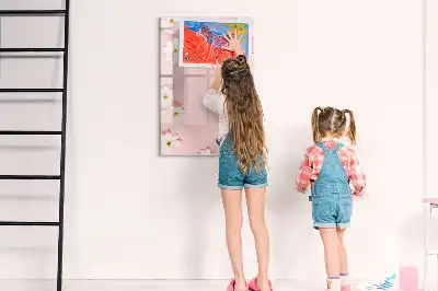 Írható mágneses tábla virágok mintával