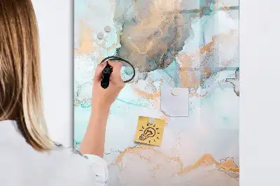 Írható mágneses tábla absztrakt tintamintás kivitelben
