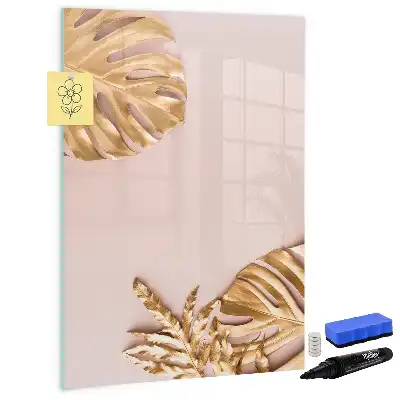 Írható mágneses tábla arany levelek mintával