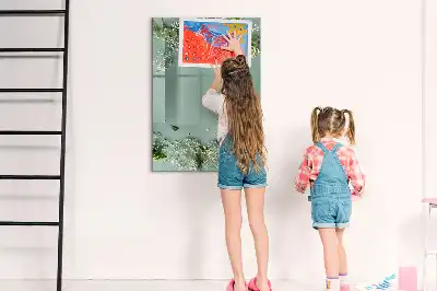 Törölhető tábla fátyolvirágok mintával